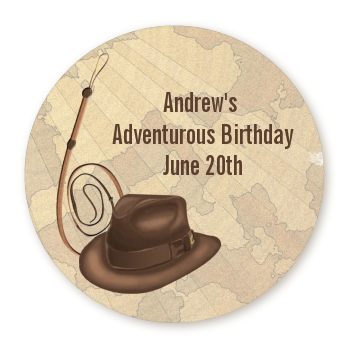  Adventure - Round Personalized Birthday Party Sticker Labels 