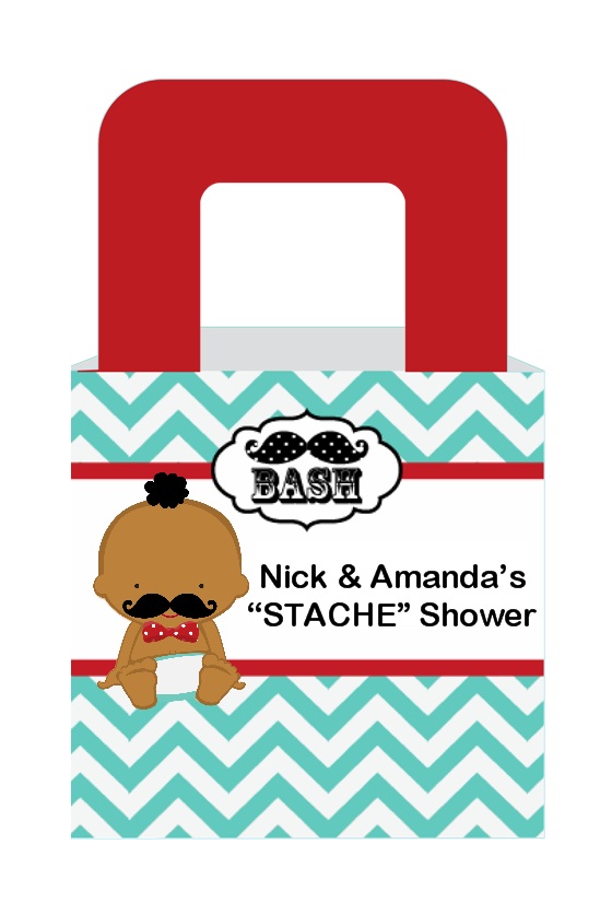  Little Man Mustache - Personalized Baby Shower Favor Boxes Caucasian