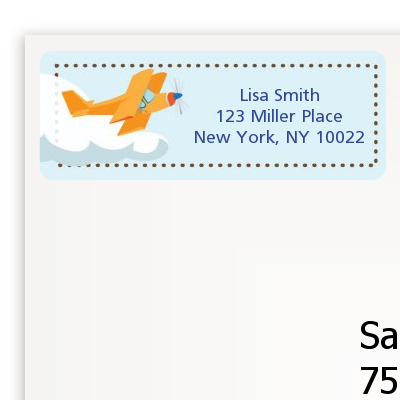 Airplane in the Clouds - Baby Shower Return Address Labels