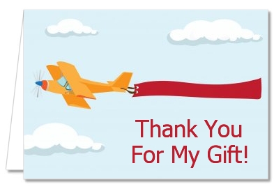 Airplane in the Clouds - Baby Shower Thank You Cards