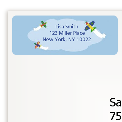 Airplane - Baby Shower Return Address Labels