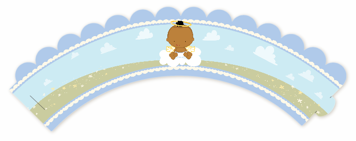  Angel in the Cloud Boy - Baby Shower Cupcake Wrappers Caucasian
