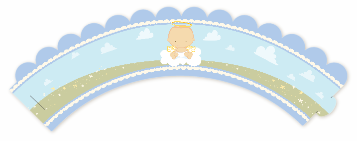  Angel in the Cloud Boy - Baby Shower Cupcake Wrappers Caucasian