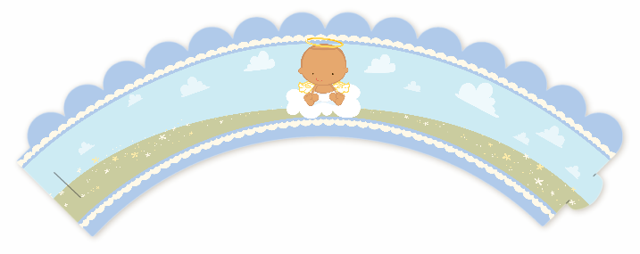  Angel in the Cloud Boy - Baby Shower Cupcake Wrappers Caucasian