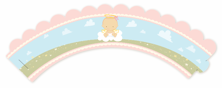  Angel in the Cloud Girl - Baby Shower Cupcake Wrappers Caucasian
