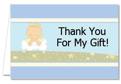 Angel in the Cloud Boy - Baby Shower Thank You Cards