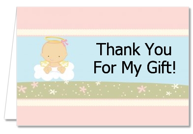 Angel in the Cloud Girl - Baby Shower Thank You Cards