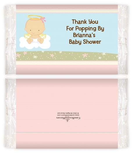  Angel in the Cloud Girl - Personalized Popcorn Wrapper Baby Shower Favors African American