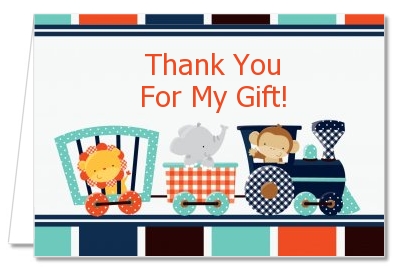 Animal Train - Baby Shower Thank You Cards