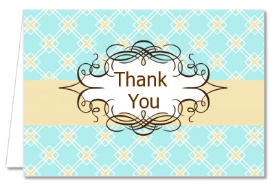 Aqua & Yellow - Graduation Party Thank You Cards