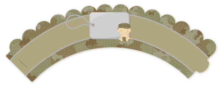  Camo Military - Baby Shower Cupcake Wrappers Caucasian