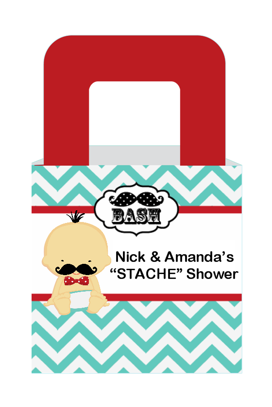  Little Man Mustache - Personalized Baby Shower Favor Boxes Caucasian