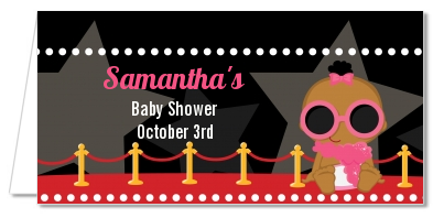  A Star Is Born!® Hollywood - Personalized Baby Shower Place Cards Caucasian Girl