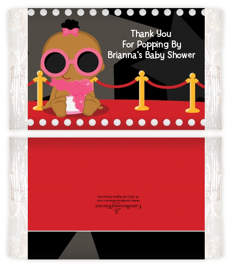  A Star Is Born!® Hollywood - Personalized Popcorn Wrapper Baby Shower Favors Caucasian Girl