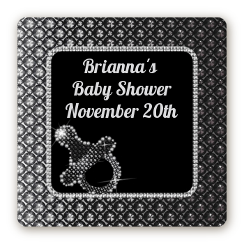 Baby Bling - Square Personalized Baby Shower Sticker Labels