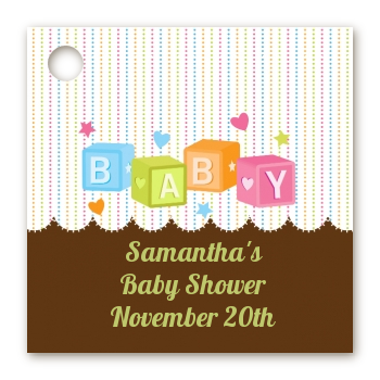 Baby Blocks - Personalized Baby Shower Card Stock Favor Tags