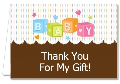 Baby Blocks - Baby Shower Thank You Cards