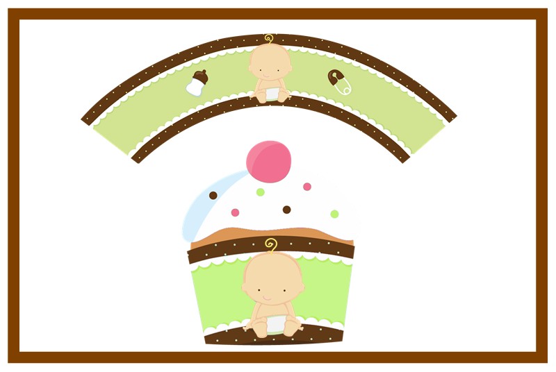 Baby Caucasian Baby Shower Cupcake Wrappers Candles & Favors