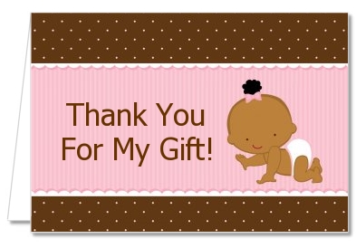 Baby Girl African American - Baby Shower Thank You Cards