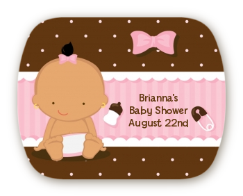 Baby Girl Hispanic - Personalized Baby Shower Rounded Corner Stickers