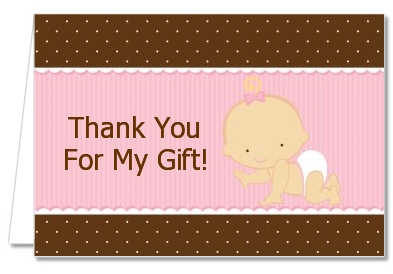 Baby Girl Caucasian - Baby Shower Thank You Cards