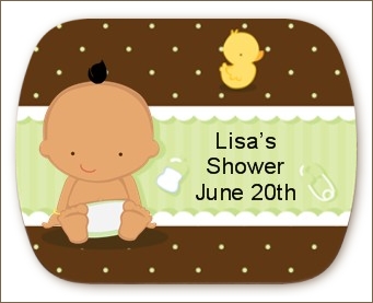 Baby Neutral Hispanic - Personalized Baby Shower Rounded Corner Stickers