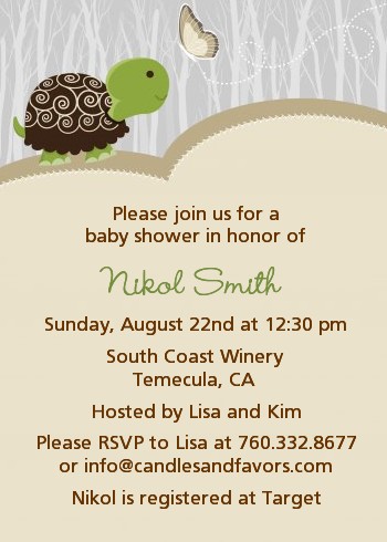 Baby Turtle Neutral - Baby Shower Invitations