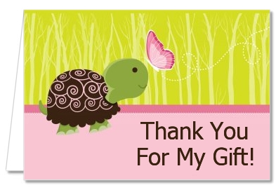 Baby Turtle Pink - Baby Shower Thank You Cards