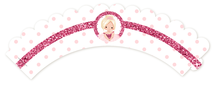  Ballerina - Birthday Party Cupcake Wrappers Blonde Hair