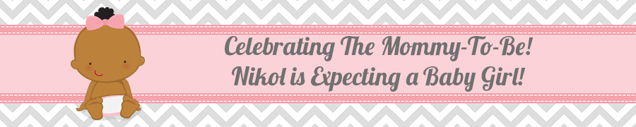  It's A Girl Chevron - Personalized Baby Shower Banners Caucasian