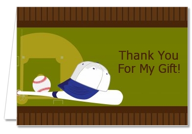 Baseball - Birthday Party Thank You Cards