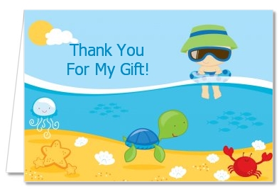 Beach Baby Boy - Baby Shower Thank You Cards