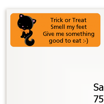 Black Cat - Halloween Return Address Labels