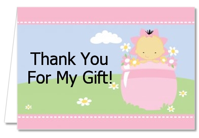 Blooming Baby Girl Asian - Baby Shower Thank You Cards