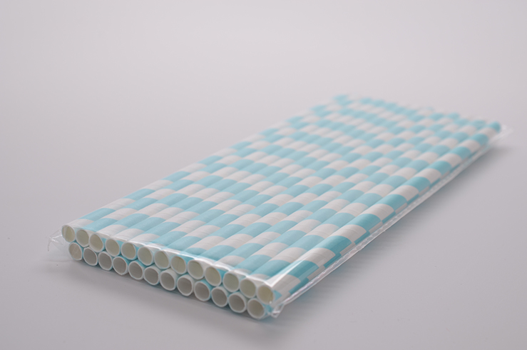  Blue Stripe - Baby Shower Decorative Paper Straws 