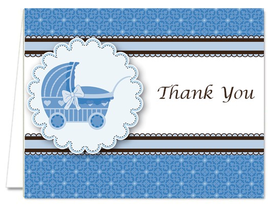  Carriage - Baby Shower Thank You Cards 