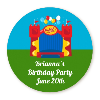  Bounce House - Round Personalized Birthday Party Sticker Labels 