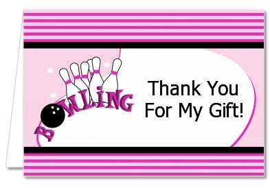 Bowling Girl - Birthday Party Thank You Cards