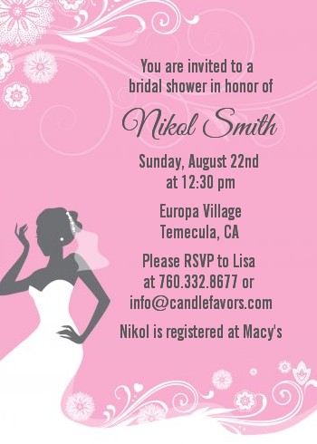 Bridal Silhouette African American - Bridal Shower Invitations