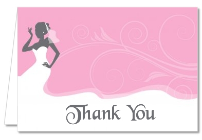 Bridal Silhouette African American - Bridal Shower Thank You Cards
