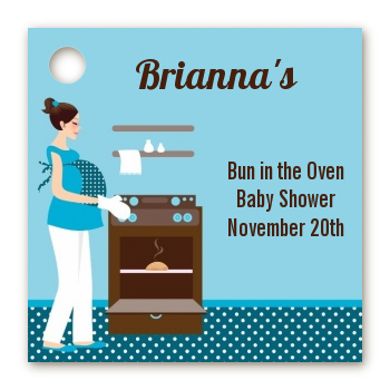 Bun in the Oven Boy - Personalized Baby Shower Card Stock Favor Tags