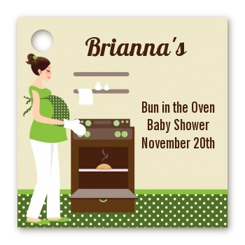 Bun in the Oven Neutral - Personalized Baby Shower Card Stock Favor Tags