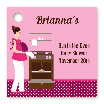Bun in the Oven Girl - Personalized Baby Shower Card Stock Favor Tags
