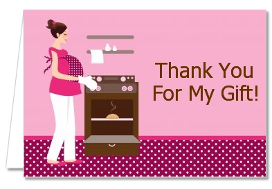 Bun in the Oven Girl - Baby Shower Thank You Cards