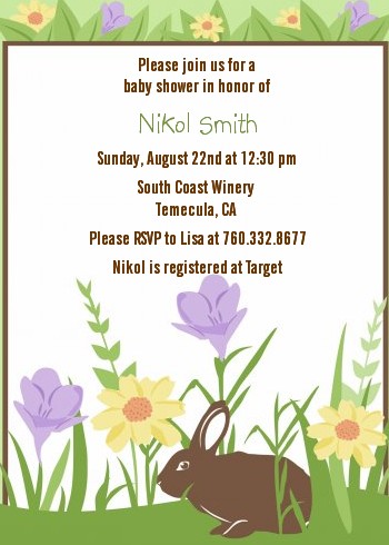 Bunny - Baby Shower Invitations