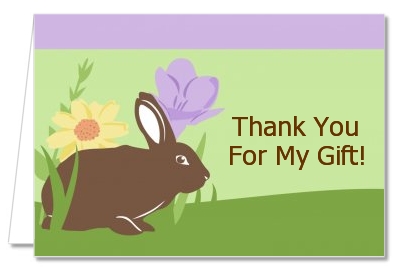  Bunny - Baby Shower Thank You Cards Brown Bunny