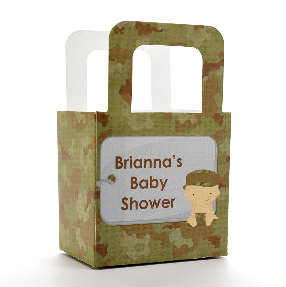  Camo Military - Personalized Baby Shower Favor Boxes 