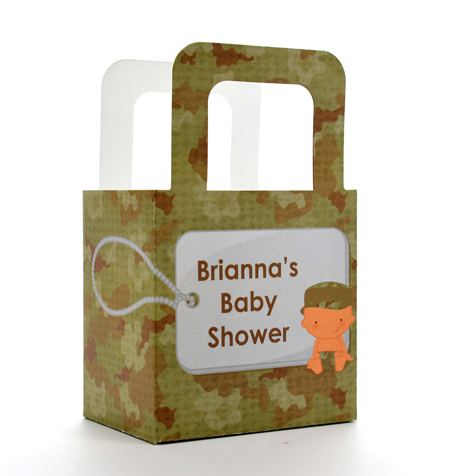  Camo Military - Personalized Baby Shower Favor Boxes 