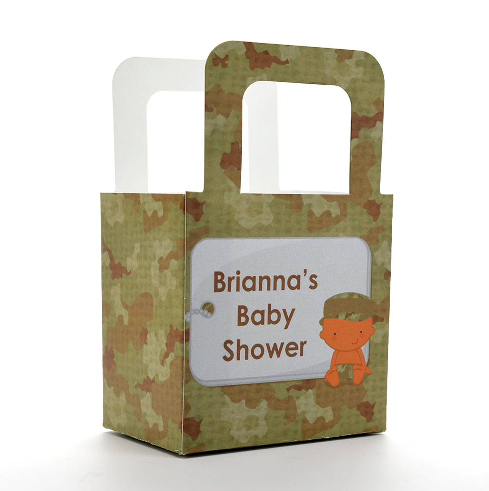  Camo Military - Personalized Baby Shower Favor Boxes 