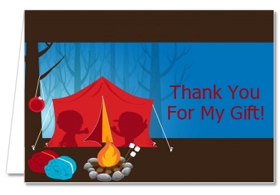 Camping - Birthday Party Thank You Cards